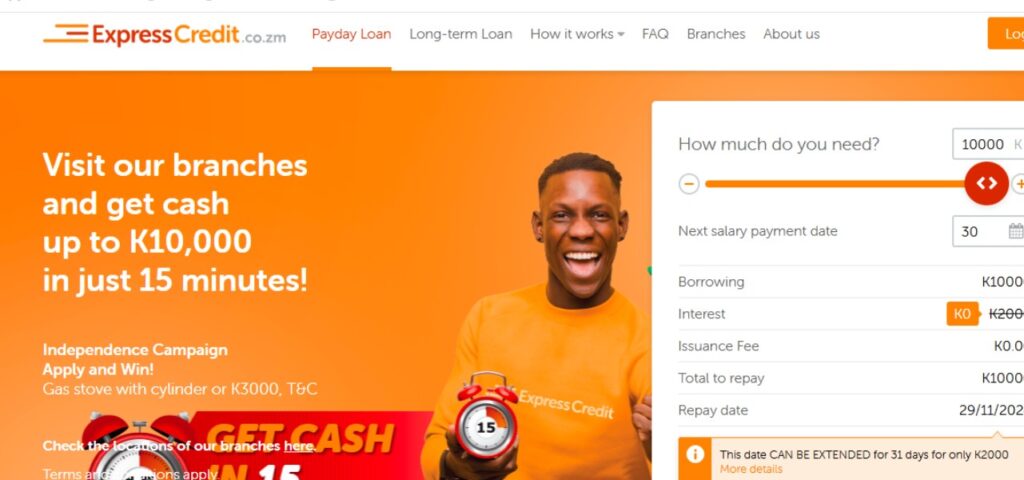 ExpressCredit offer Instant loans for Civil servants up to K10,000